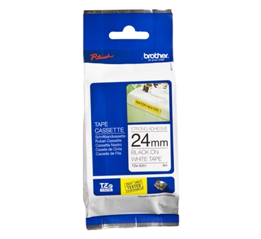 [112064] Brother TZeS251 - Adhesivo extrarresistente - negro sobre blanco - Rollo (2, 39 cm x 7, 99 m) 1 bobina(s) tipo laminado - para P-Touch PT-3600, D600, D800, E500, E550, H500, P750, P900