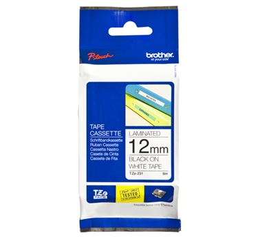 [112007] BROTHER CINTA LAMINADA P-TOUCH BLANCO/NEGRO ESTANDAR 8M