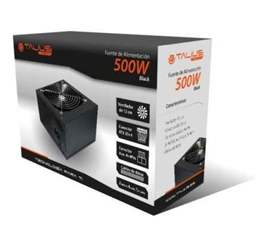 [111994] Talius - Fuente de alimentación ATX 500W 2 Molex - 4 SATA - 1 Floppy - Aux 4 - Cable incluido - Color negro