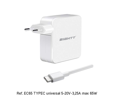 [111887] Eightt - Cargador Universal Type C  5-20V-3,25A  Max 65W
