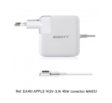 [111879] Eightt - Cargador Específico Compatible con APPLE 14,5V-3,1A 45W MAGSAFE1  