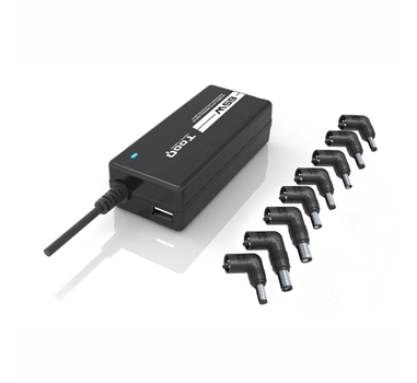 [111061] TooQ - Cargador de portatil universal TQLC-65BS02AT - 65W -  1xUSB - 8 Conectores - Selector automatico 12-24v