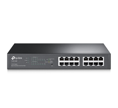 [110965] TP-Link - Switch TL-SG1016PE - 16 puertos 10/100/1000 Gigabit - 8 puertos POE+ - Gestionable EasySmart - Carcasa Metalica