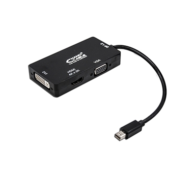 [110331] Nanocable - Conversor MiniDisplayport a VGA / DVI / HDMI - 3 en 1 - 15cm - Negro