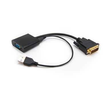 [110329] Nanocable - Conversor DVI-D 24+1 a VGA HDB15/H - Negro - 10cm - Alimentación por USB