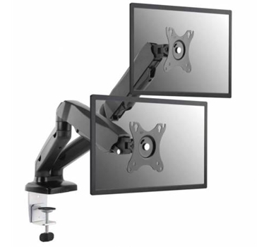 [110223] Equip - Soporte Doble Monitor De 13" a 27" - Inclinable, Giratorio y Articulado- Escritorio - VESA - Negro