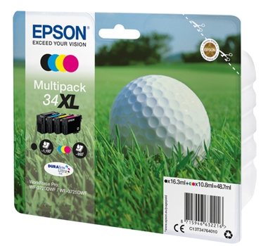 [110157] EPSON Pack 4 cartuchos 34XL WF3720 WF3725 KCMY Multipack 4-colores Ultra ink