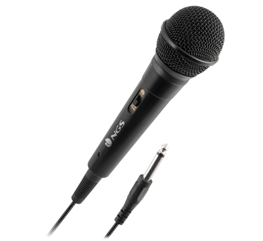 [108640] NGS - Microfono Singer Fire - Jack de 6.3MM - Boton On/Off - Compatible con altavoces Wild