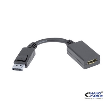 [106742] Nanocable - Adaptador Displayport a HDMI DP/M-HDMI/H 15cm negro