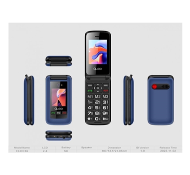 [131234] Teléfono Qubo X-247BL 2,4"+1,77" Azul