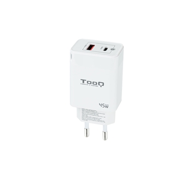 [125068] TooQ - CARGADOR DE PARED GaN USB-C/PD + USB-A/QC 45W