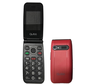 [126121] Telefono Libre Qubo Neo NW - 2.4" - 32+32GB - Camara 0,3 MP - Linterna - Altavoz Manos Libres - Radio FM - Rojo