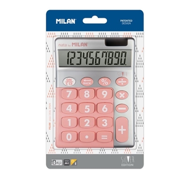 [122911] MILAN CALCULADORA ROSA SILVER 10 DIGITOS DUAL BLISTER