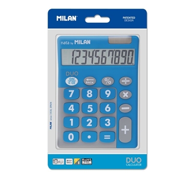 [122903] MILAN CALCULADORA TOUCH DUO 10 DIGITOS DUAL BLISTER AZUL
