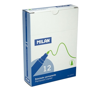 [122885] Milan Rotuladores permanentes color verde.Punta redonda 4 mm. cajas de 12 unidades.