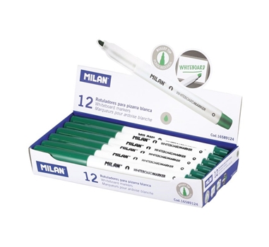 [122884] MILAN ROTULADOR PIZARRA BLANCA VERDE - PUNTA REDONDA 3.7MM - 12 UNIDADES
