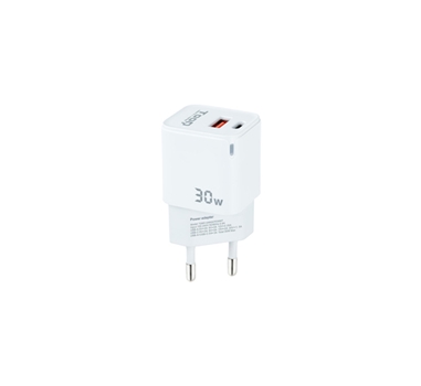 [125067] TooQ - CARGADOR DE PARED GaN USB-C/PD + USB-A/QC 30W