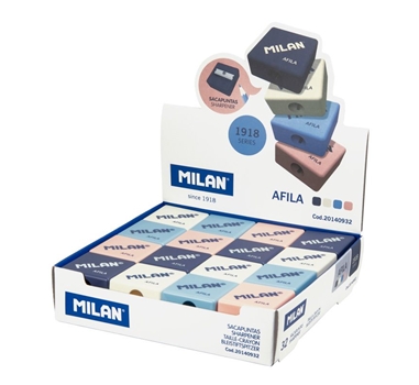[124672] MILAN CAJA EXPOSITORA 32 SACAPUNTAS AFILA SERIE 1918. VARIOS COLORES
