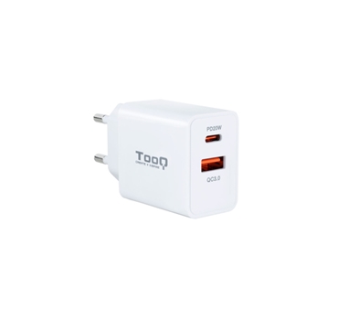 [123462] CARGADOR PARED USB-C/PD 20W, USB-A/QC 18W, BLANCO