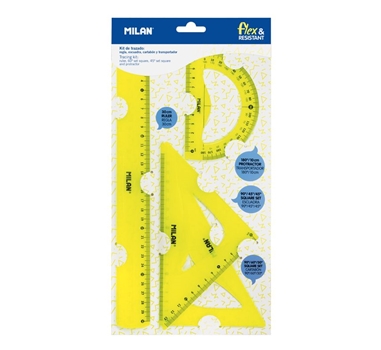 [123430] MILAN KIT DE 4 REGLAS FLEX&RESISTANT AMARILLO TRANSLUCIDO