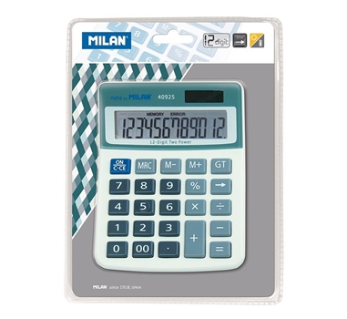 [122923] MILAN CALCULADORA AZUL 12 DIGITOS DUAL BLISTER