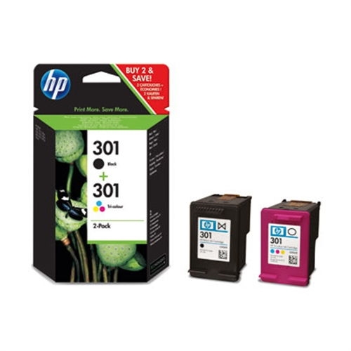 [84686] HP CARTUCHO J3M81AE NEGRO/TRICOLOR Nº301 190 PAG. PACK 2 DESKJET/1000/1050/1050A/2000/2050/2050SE/2050A/2054A/3000/3050/3050SE/3050VE/3050A/3052A/3054A-N9J72AE/CR340