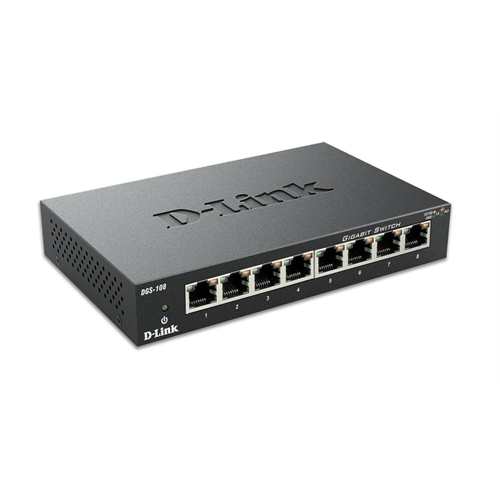 [92971] D-Link DGS-108 - Conmutador - Switch 8 puertos - 8 x 10/100/1000 - sobremesa