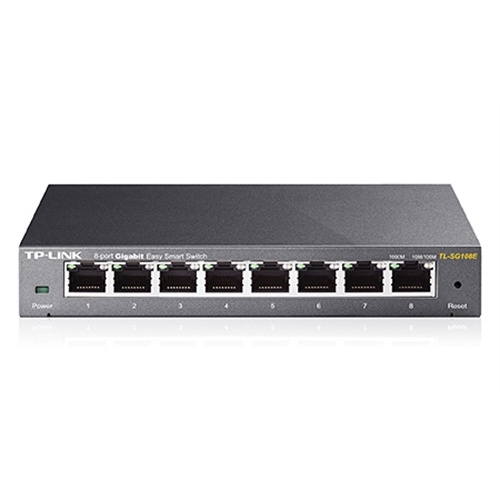 [94757] TPLINK TL-SG108E 8-port Metal Gigabit Switch - Conmutador - Gestionable EasySmart - 8 x 10/100/1000 - sobremesa