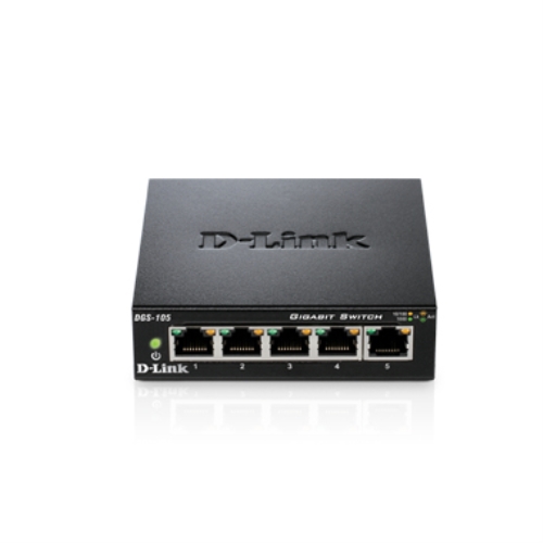 [103378] D-Link DGS 105 - conmutador- 5 puertos 10/100/1000 - sobremesa - carcasa metálica
