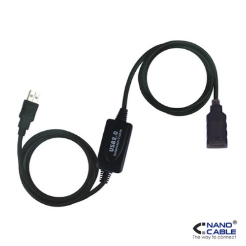 [105067] Nanocable - Cable alargador USB 2.0 de 10m PROLONGADOR CON AMPLIFICADOR conexión A/M-A/H