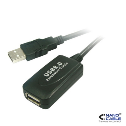 [105066] Nanocable - Cable alargador USB 2.0 de 5m PROLONGADOR CON AMPLIFICADOR conexión A/M-A/H
