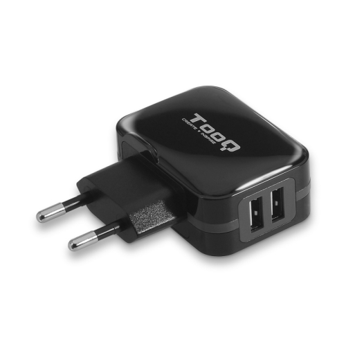[105172] TooQ - Cargador de pared USB TQWC-1S02 - 2 Tomas - 3,4A (total) - 5V -17W - Control AI-TECH - color NEGRO - Cargador Smartphones, tablets, GPS, consolas, MP3, etc
