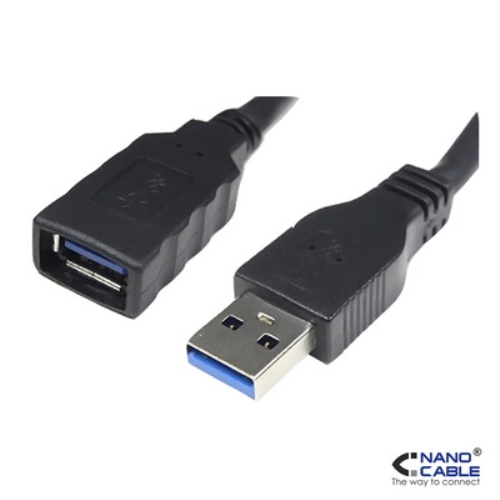 [105073] Nanocable - Cable alargador USB 3.0 de 2m conexión A/M-A/H - color NEGRO