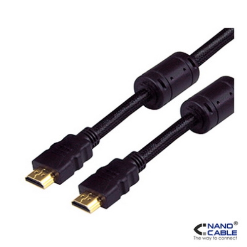 [105103] Nanocable - CABLE HDMI V1.4 de 3m CON FERRITA (ALTA VELOCIDAD / HEC) conexión A/M-A/M - Alta calidad de imagen - Baja interferencia