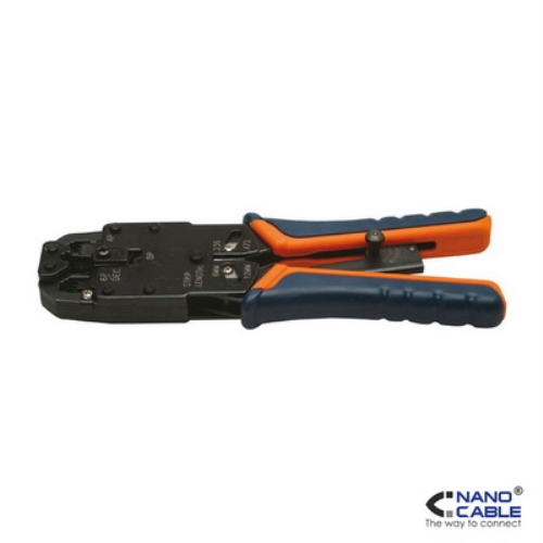 [105163] Nanocable - Tenaza metálica de CARRACA para crimpar RJ10/RJ11/RJ12/RJ45