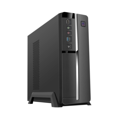 [104544] TooQ - Caja sobremesa microATX Slim 3005 U3 - SFX 500W - USB 3.0, 2.0 Audio, Micrófono - negro