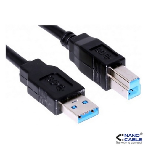 [105072] Nanocable - Cable USB 3.0 para impresora de 2m conexión A/M-B/M - color NEGRO