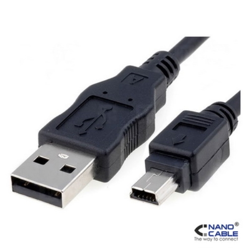 [105069] Nanocable - Cable USB 2.0 de 1,8m conexión A/M-MINI USB 5PIN/M - Para discos duros externos, etc
