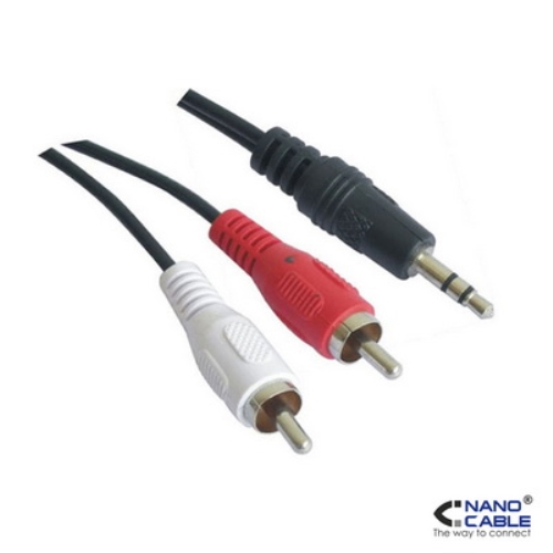 [105153] Nanocable - Cable adaptador audio estereo 1.5m - miniJack a RCA - conexión 3.5/M a 2xRCA/M