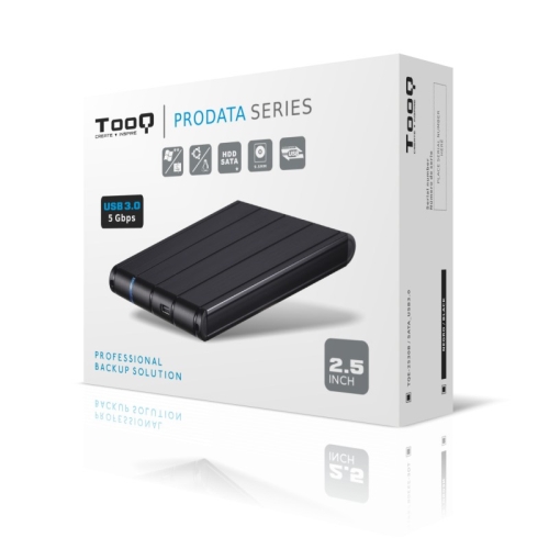 [106379] TooQ - Carcasa aluminio de HDD / SSD TQE-2530B - 2.5" - SATA3 - USB 3.0 - Negra