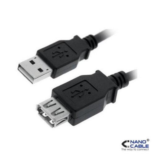 [106690] Nanocable - Cable alargador USB 2.0 de 1.8m conexión A/M-B/H negro