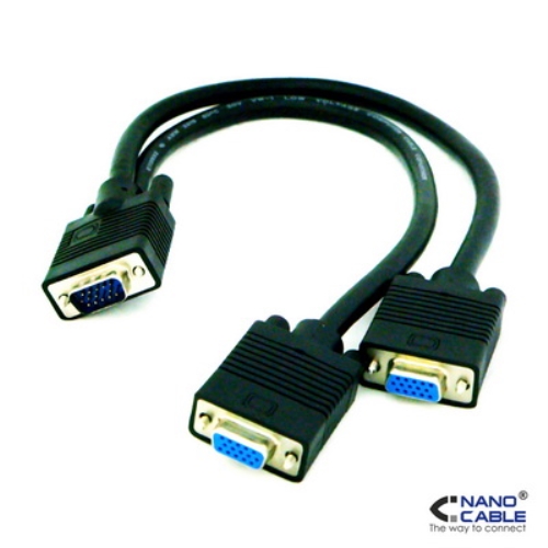 [106677] Nanocable - Cable Bifurcador SVGA HDB15/M - 2x HDB15/H 45cm