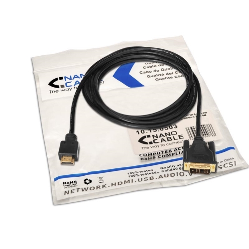 [106719] Nanocable - Cable DVI a HDMI DVI18+1/M-HDMI A/M 3m