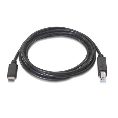 [107831] Nanocable - Cable USB 2.0 Impresora 3A USB-C/M-B/M 1M Negro