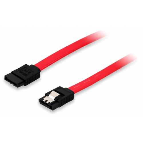 [110168] Equip - Cable SATA II - Con clip de seguridad - 0,5m - Rojo