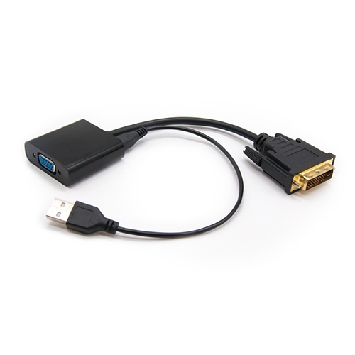 [110329] Nanocable - Conversor DVI-D 24+1 a VGA HDB15/H - Negro - 10cm - Alimentación por USB