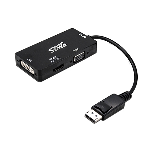 [110330] Nanocable - Conversor Displayport a VGA / DVI / HDMI - 3 en 1 - 15cm - Negro