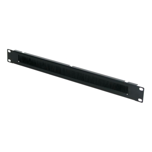 [111873] Panel frontal 1U con cepillo para armarios rack - Color negro