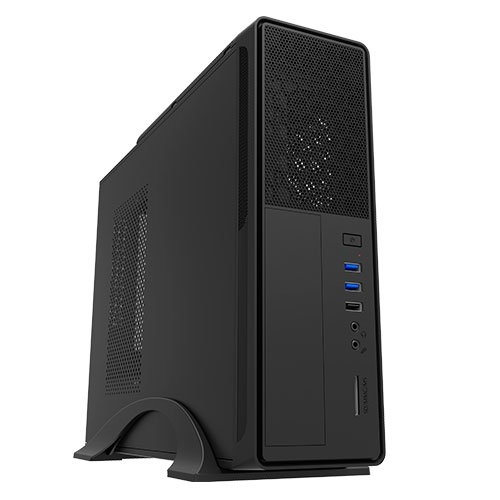 [111514] Caja sobremesa microATX Slim Unykach UK-2010 - FA SFX 450W - USB 3.0 x2 , USB 2.0 x1 Audio, Micrófono y Lector de tarjetas MS/MMC/SD frontal