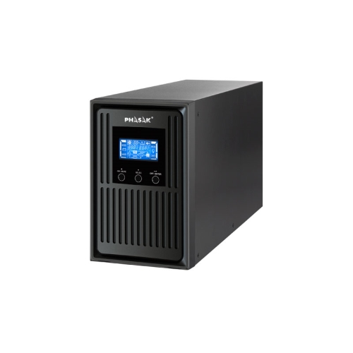 [111594] Phasak - SAI PH 9210 - Online - 1KVA / 900W - Formato Torre - 3 Schuko - LCD - RS232-USB+RJ45 - Baterias 2x9Ah